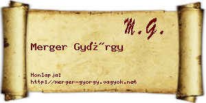Merger György névjegykártya